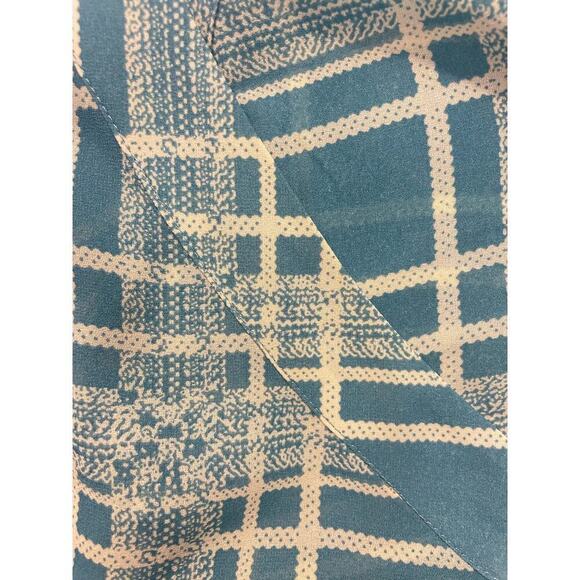 CAbi windowpane plaid faux wrap long sleeve blouse Small #3068 - Picture 5 of 6